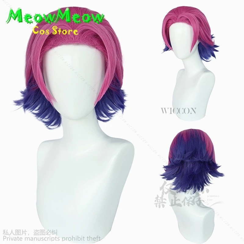 

Парик для косплея из аниме-игры LOL Cos Kayn, Короткие термостойкие искусственные волосы с шапочкой для косплея