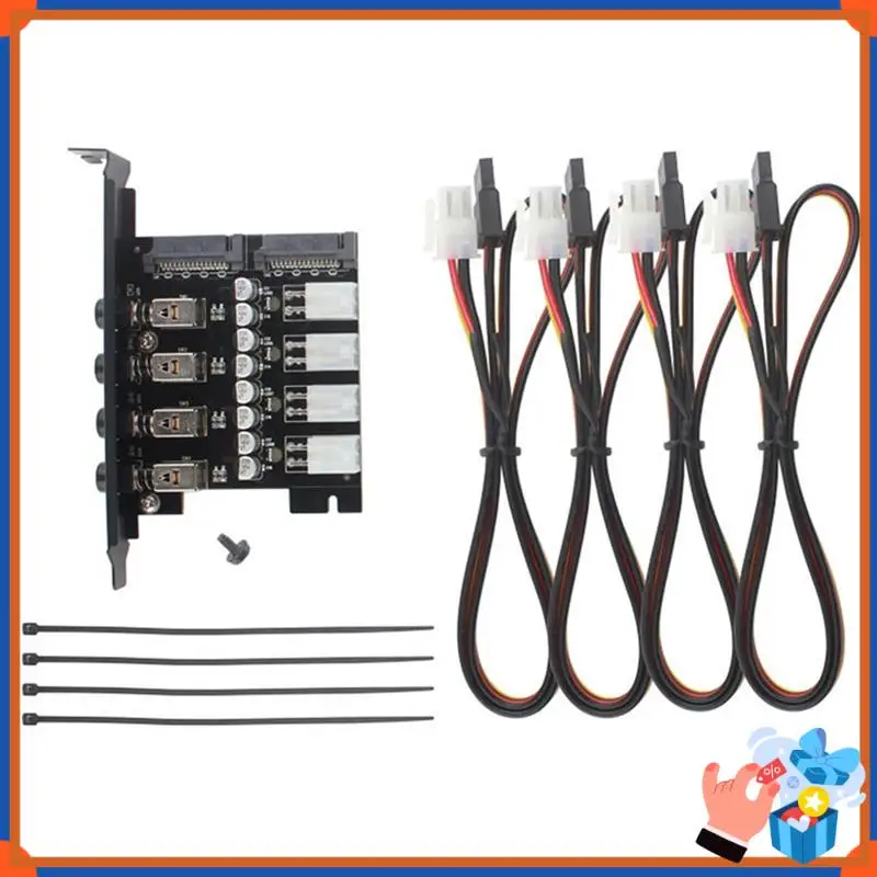 Compact Dual Channel Hard Drive Controller Power Saving PCI Expansion Card SATA Cable Enhances PC Performance