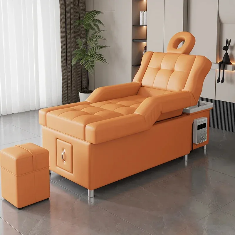 مخصص فاخر الحديثة رئيس سبا حمام القدم الخلفي رفع الكهربائية مستلق تدليك الشامبو السرير