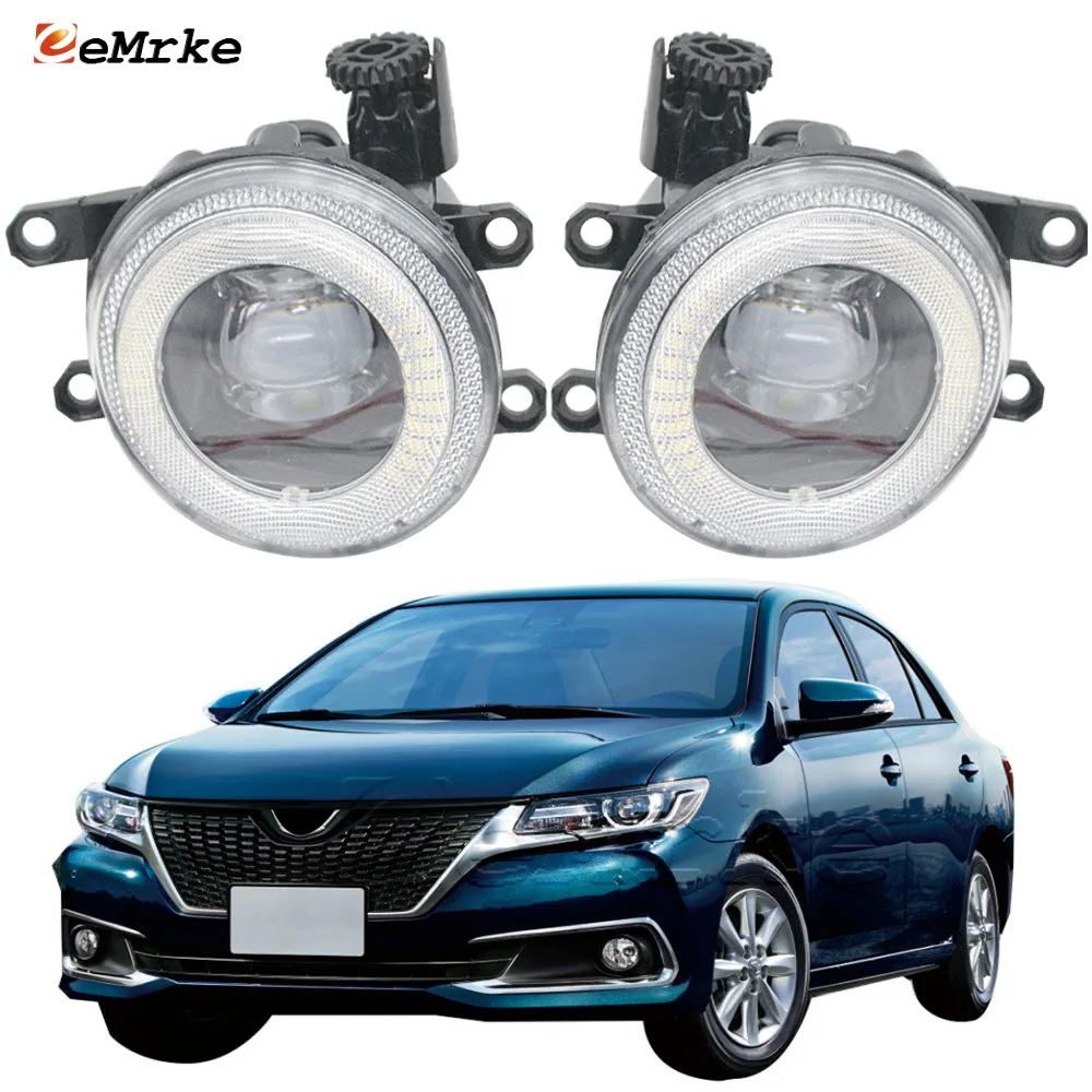 2x Led Angel Eye DRL Fog Lights Lens for Toyota Allion T260,T265 2008 2009 2010 2011 2012 2013 2014 2015 2016 2017 2018 2019