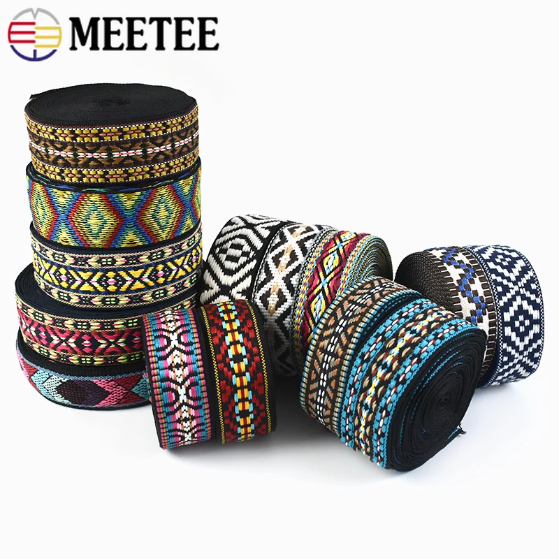 

5/10M 30/38mm Ethnic Jacquard Webbing Tape Ribbon Strap for Bag Shoulder Straps Garment Decor Belt Band DIY Sewing Accessories