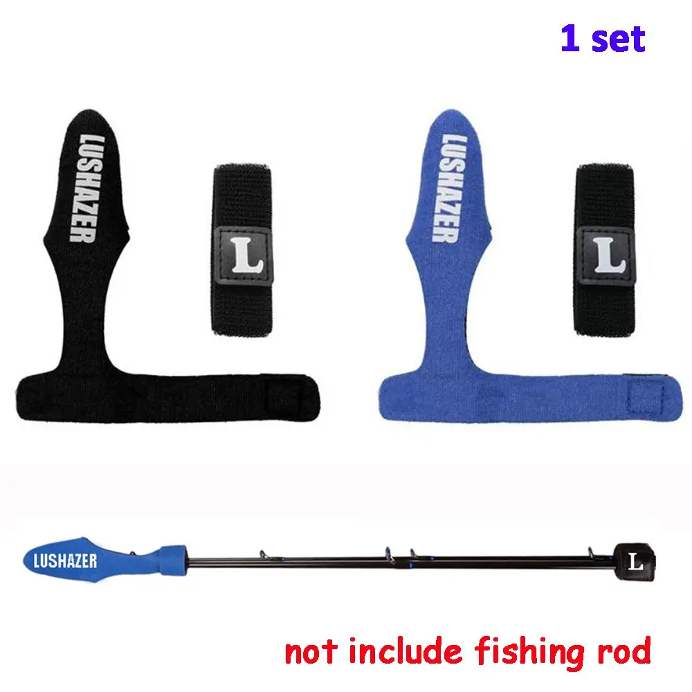 

2pcs/set Tackle Tools Suspenders Elastic Protective Sleeve Fish Pole Covers Fishing Rod Strap Protector+Tie Wrap