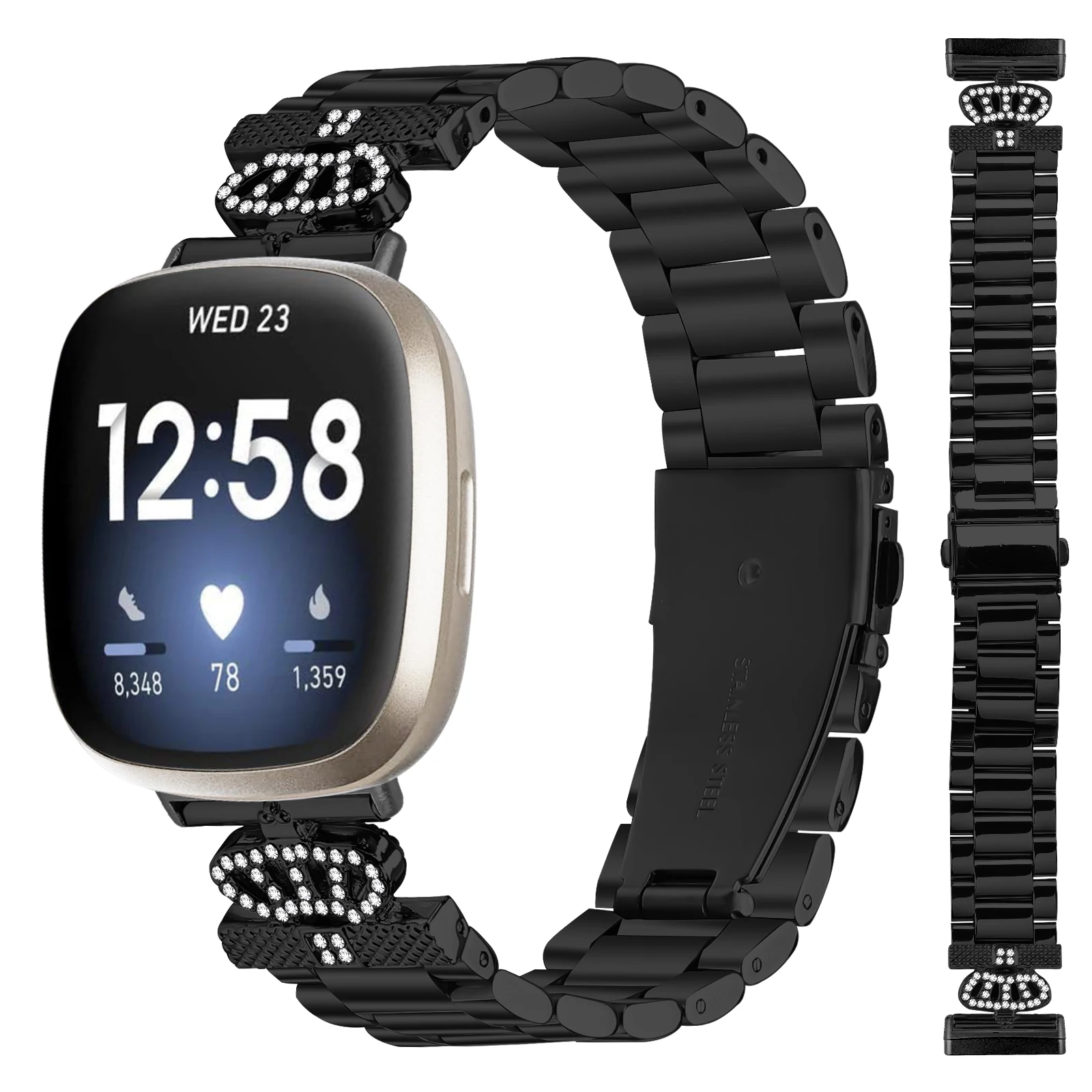 Stainless Steel Strap For Fitbit Versa 4 Sense 2  Watch Metal Wristband Loop For Fitbit Sense Versa 3  Replacement Bracelet Band