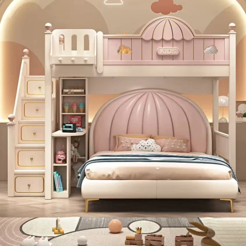 Solid wood children's bed, bunk bed, princess castle bed