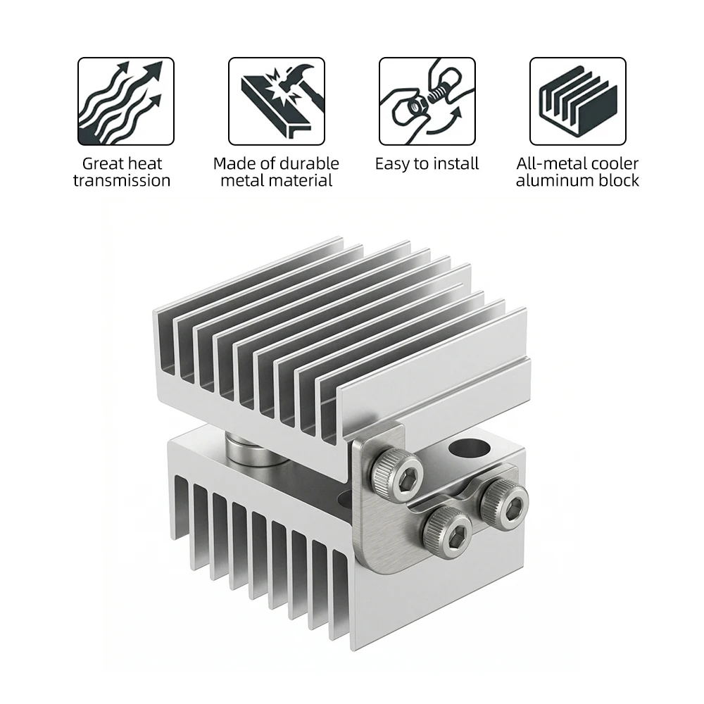 Radiator Flashforge AD5X, całkowicie metalowy cooler i aluminiowy blok chłodzący do drukarki 3D AD5X, akcesoria. — zdjęcie produktu 3