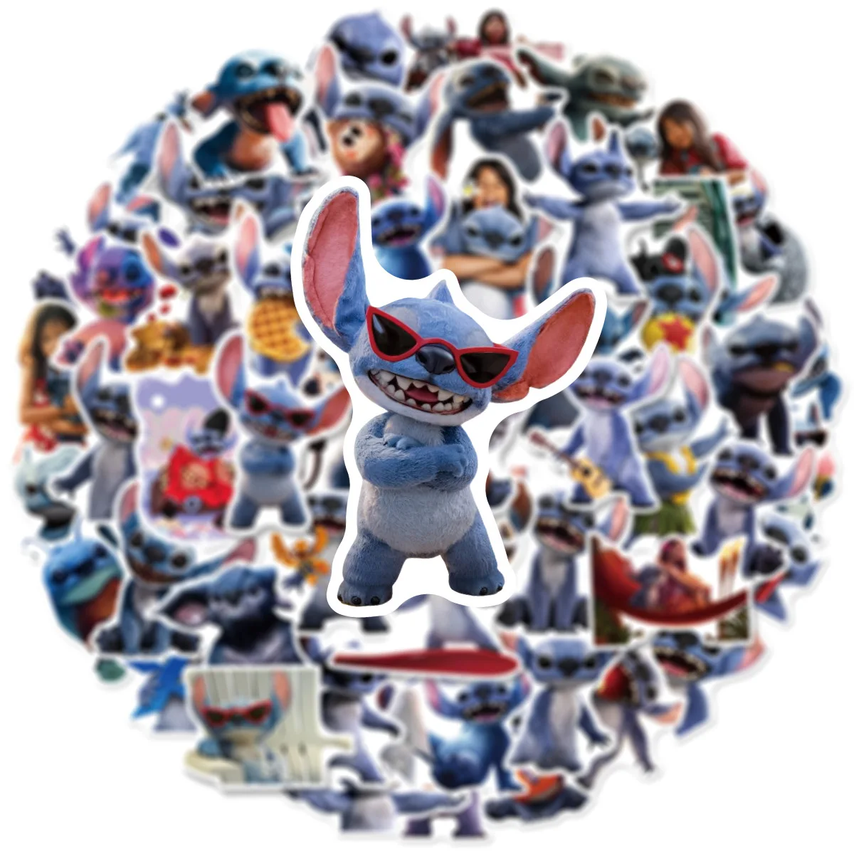 50 pezzi Disney simpatico cartone animato Lilo & Stitch adesivi decalcomanie Kawaii giocattolo per bambini adesivo decorazione per notebook valigia per laptop fai da te