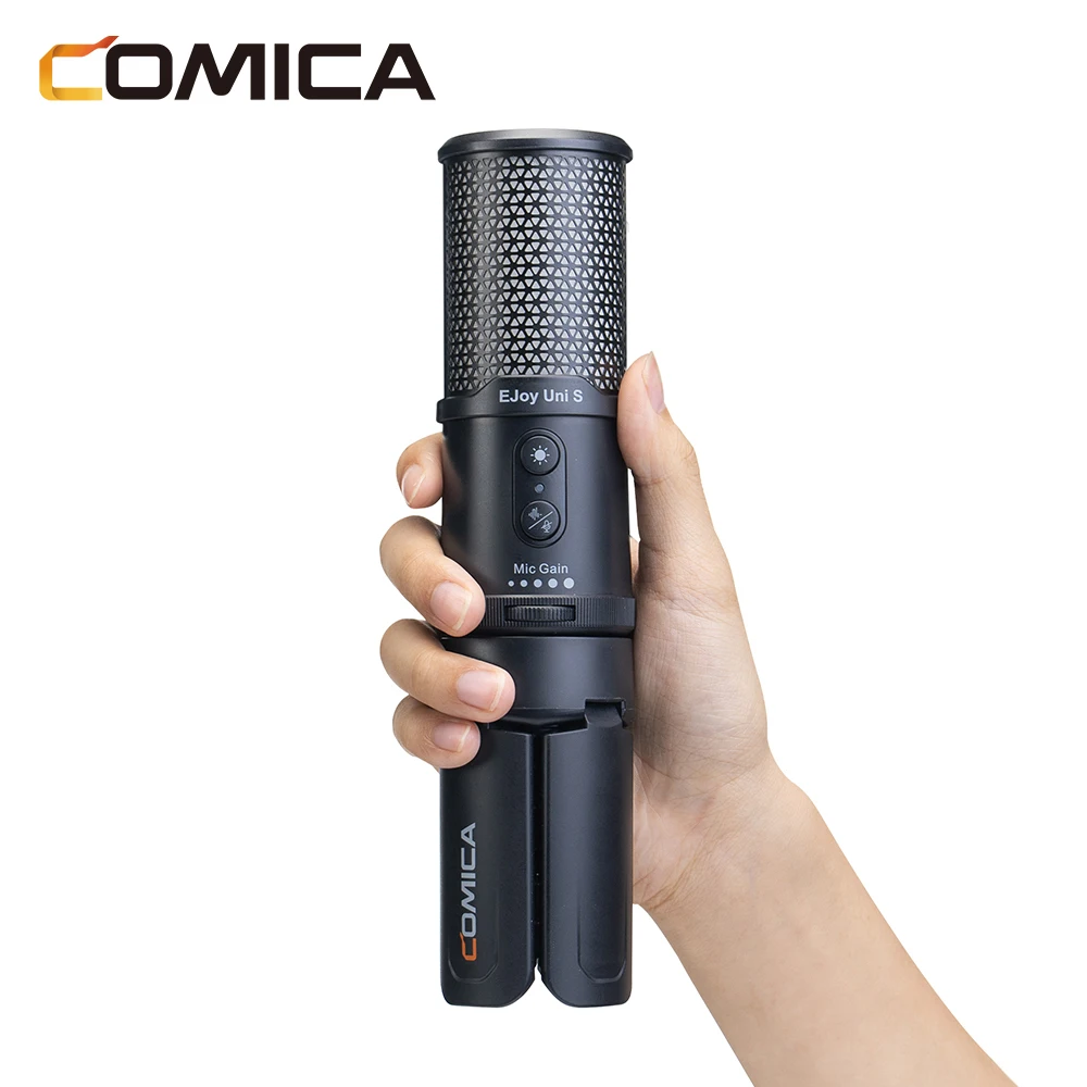 ميكروفون ألعاب COMICA Ejoy UNI S RGB مع حامل ثلاثي القوائم، وإلغاء الضوضاء للبث والتسجيل #5