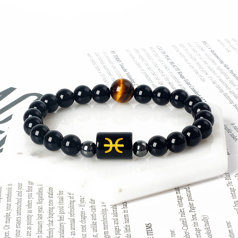 Zodiac Sign Bracelet Gemini Virgo Homme 12 Constellation Bangles Men Leo Libra Bracelet Women Friendship Gift Bracelet on Hand