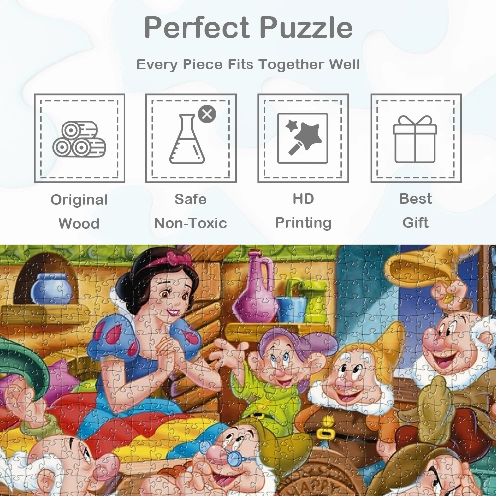 Branca de neve e os sete anões quebra-cabeça disney personagens dos desenhos animados grande adulto jigsaw clássico anime diy grande jogo de quebra-cabeça adultos