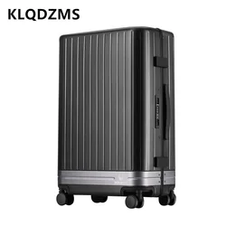 KLQDZMS-Valise à roulettes à cadre en aluminium pour hommes et femmes, sac de voyage à bagages, boîte d'embarquement d'affaires, valise haute capacité, 24 po, 26 po, 20 po