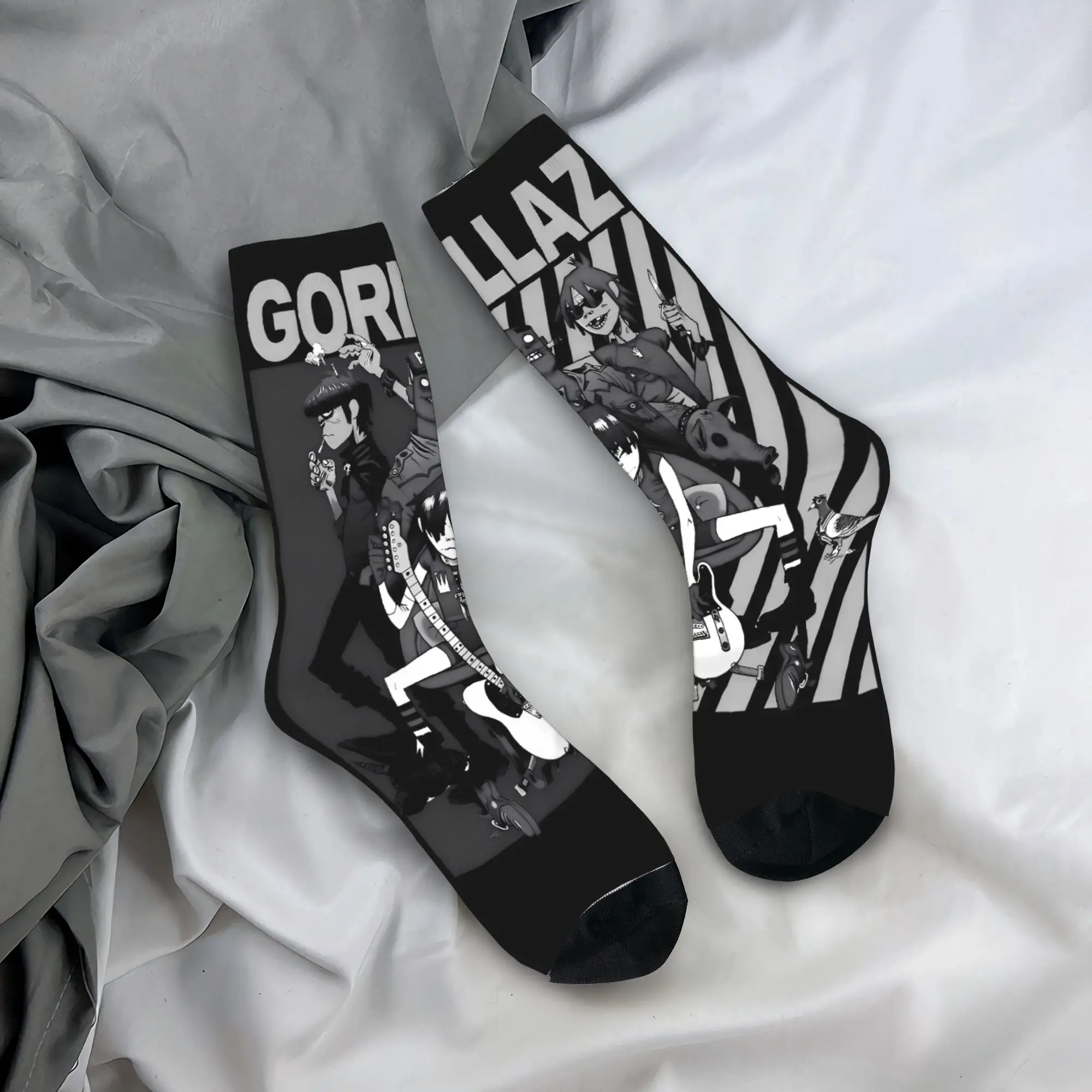 

Music Band G-gorillazs Socks Autumn Stockings Vintage Adults Men Breathable Socks Design Skateboard Non Slip Socks