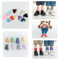 1 Pair Ob11 Socks Short Socks Striped Socks Solid Color Socks Doll Accessories For Molly,Ob11 ,Gsc,1/8 1/12bjd Doll