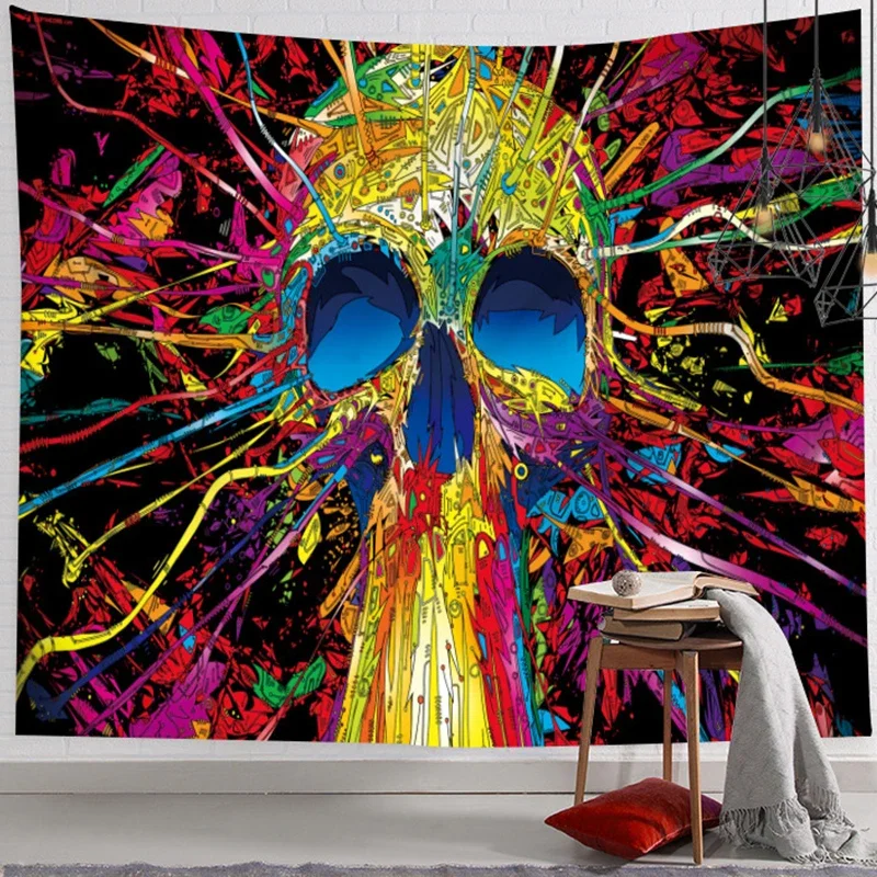 Ashou Hippie Tapestry Wall Hanging Decor Psychedelic Abstract Wall Tapestry Boho Wall Decoration Witch Witchcraft Tapestry Decor