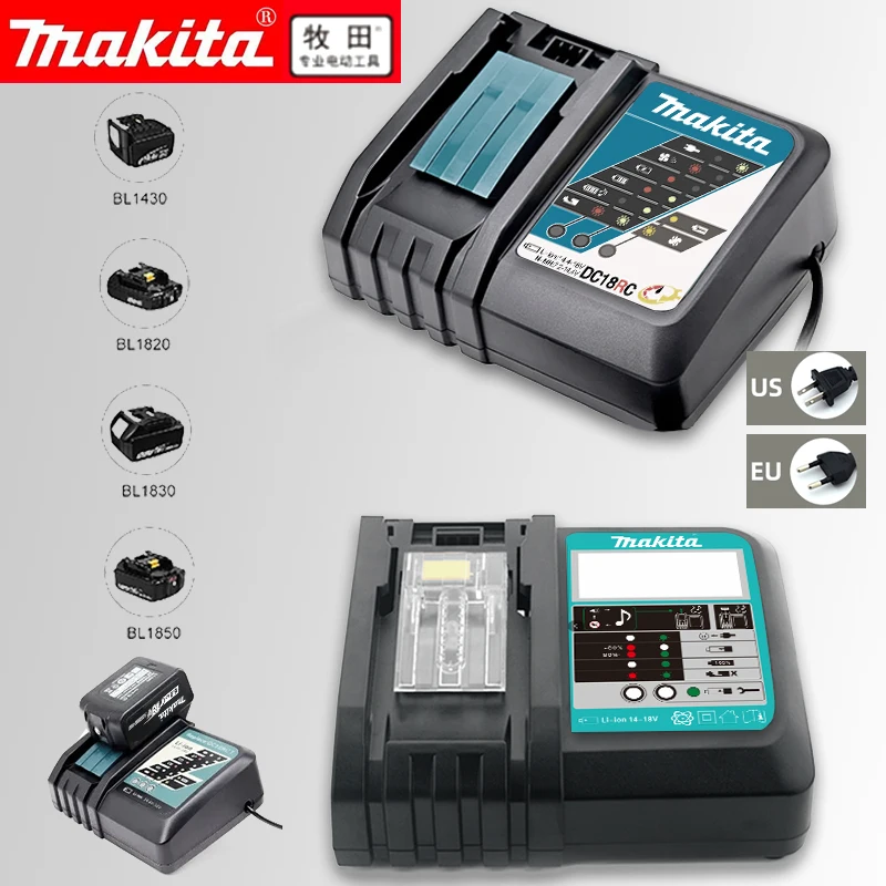 Makita 18V charger with rechargeable battery for Makita BL1830 BL1830B BL1840 BL1850 BL1850B original charger fast charging