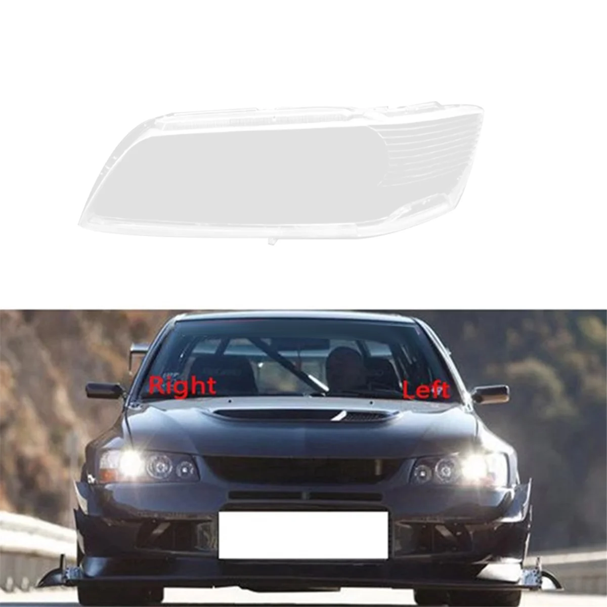 Car Left Headlight Shell Lamp Shade Transparent Lens Cover for Mitsubishi Lancer Evolution