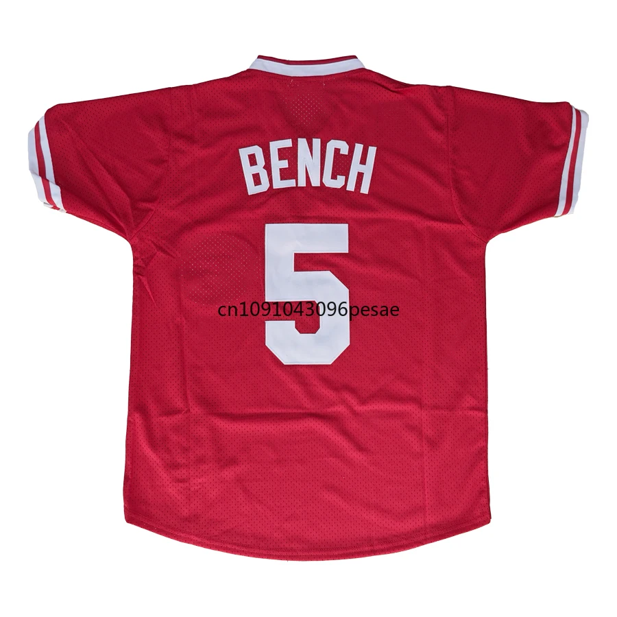 Johnny Bench Jersey 5 American Cincinnati Retro Baseball Jerseys 11 Barry Larkin Jersey All Stitched Us Mens M-XXXL