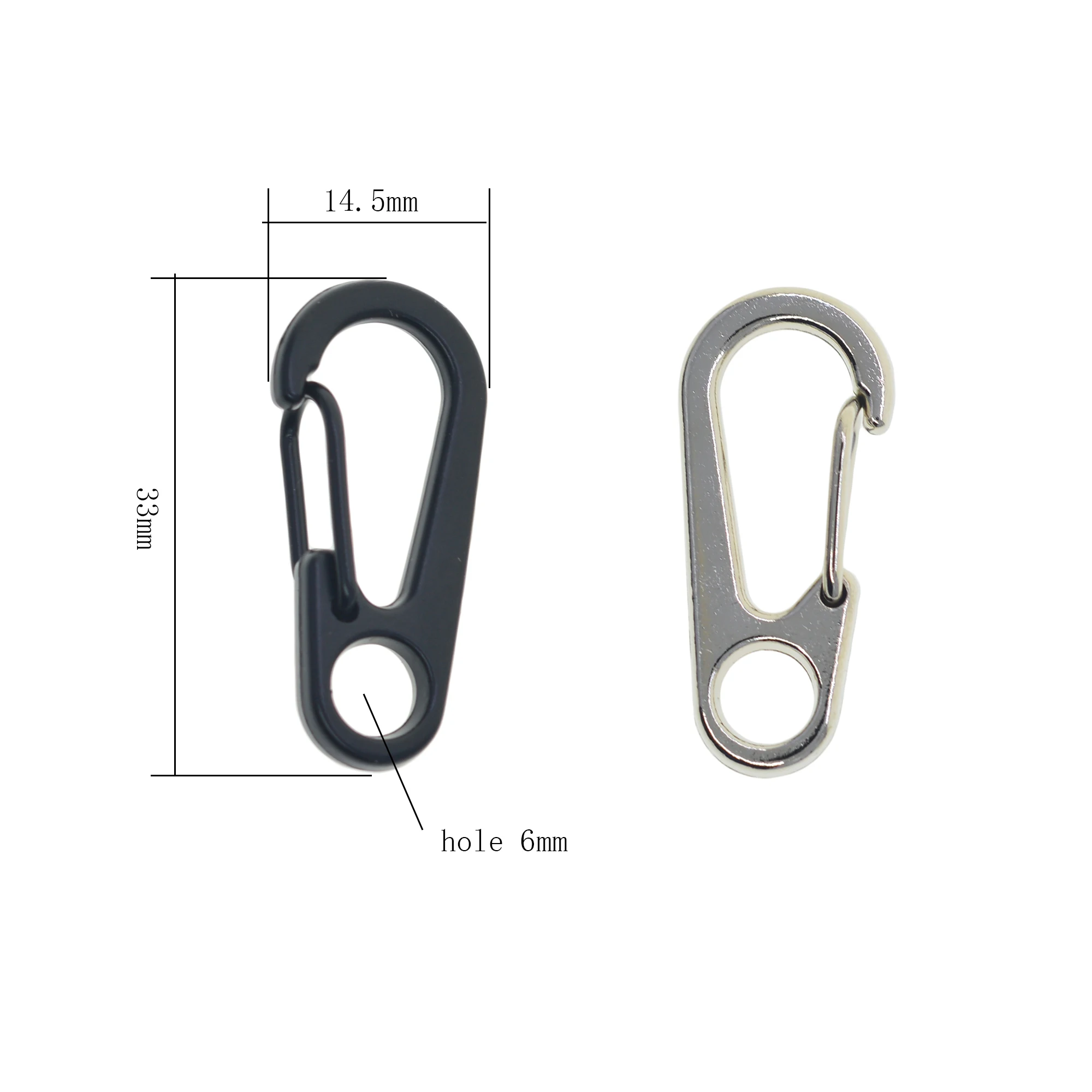 strong fine solid metal alloy spring snap hook quick release large hole carabiner paracord clasp diving EDC climb biker DIY