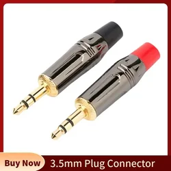 Jack 3.5mm złącza wtyk Audio 3-biegunowe Stereo męskie pozłacane do lutowania zastępują złącze 3.5mm AUX z gniazdami ogonowymi