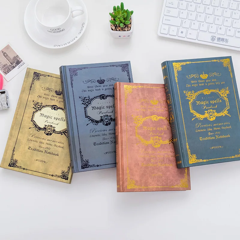 A5 Retro Magic Notebook Thickened Hardcover Chronicle Writing Notepad Vintage European Style Academic Style Diary Planner Book