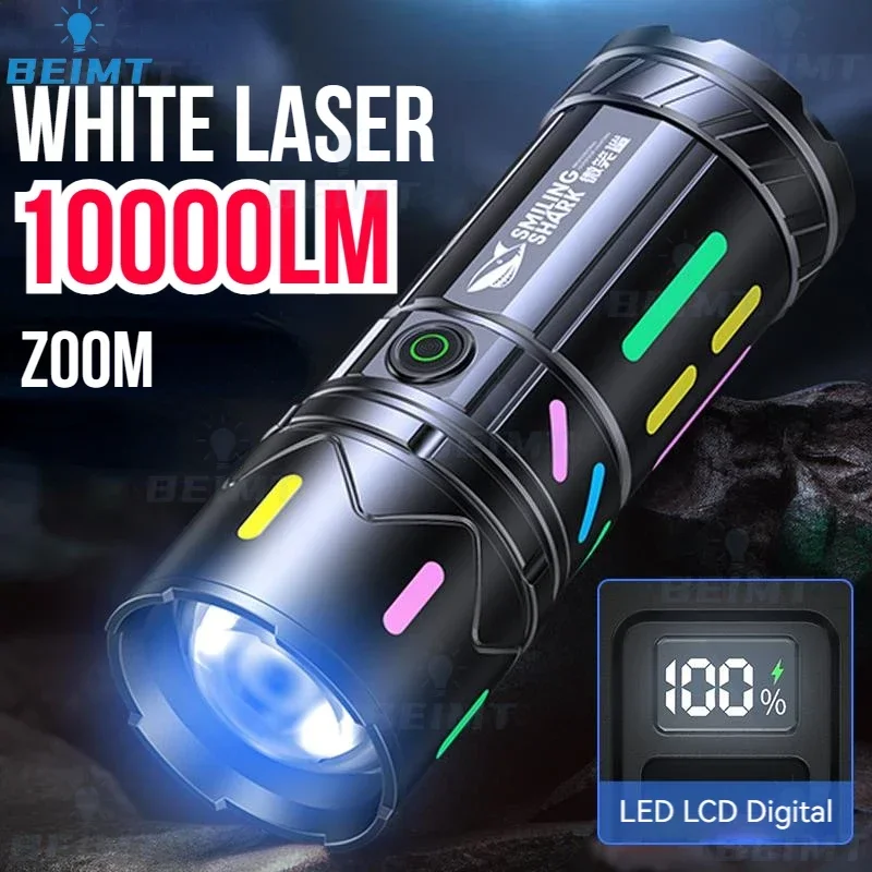 10000LM Flashlight Super Bright Zoomable Torch Light Rechargeable Waterproof Flash Light for Camping Hiking Outdoor Fishing Lamp