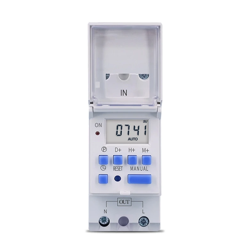 TOMZN Din Rail 2 Wire Weekly 7 Days Programmable Digital TIME SWITCH Relay Timer Control Time Relay AC 220V 30A