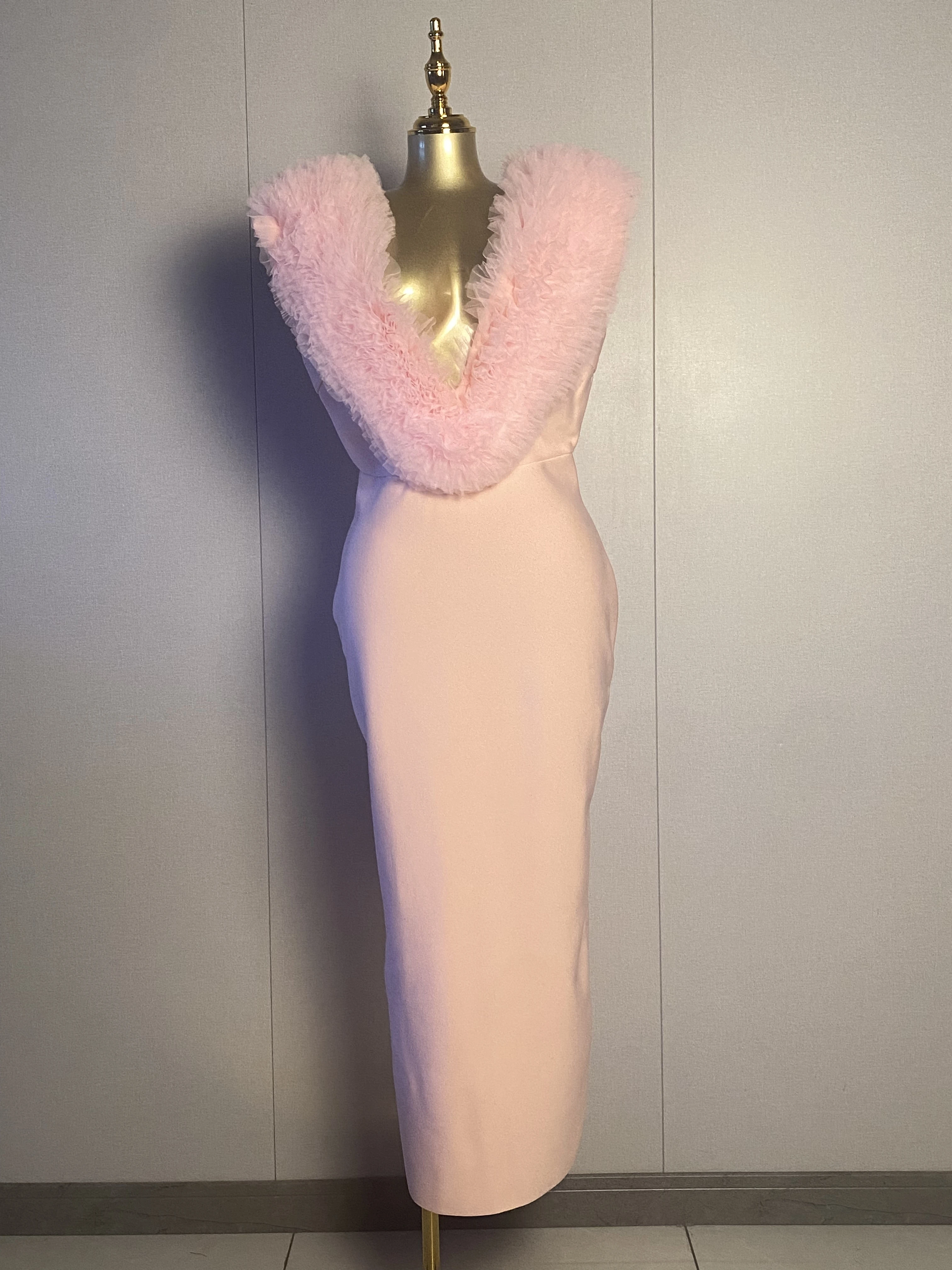 New Women Sexy Sleeveless Deep V Neck Mesh Flowers Pink Dress 2025 Elegant Evening Club Luxury Birthday Party Dresses