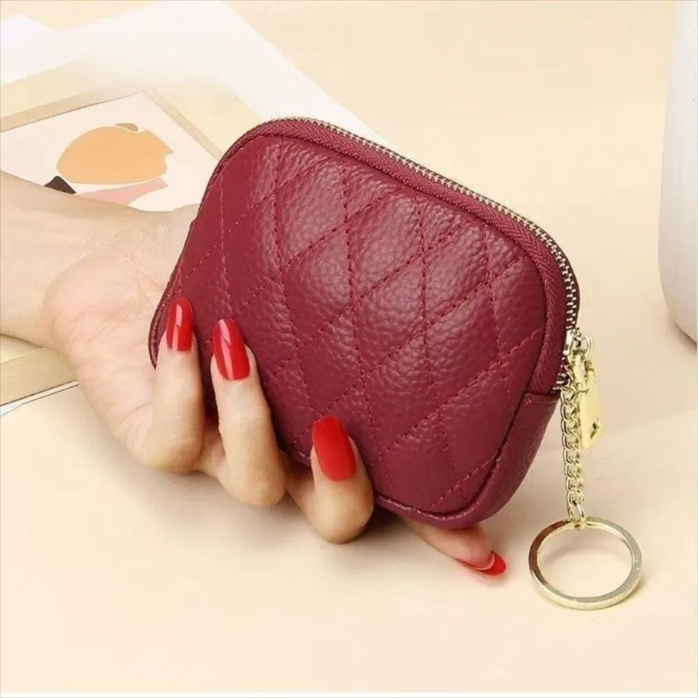 New PU Leather Mini Coin Purse Casual Portable Zipper Wallet Versatile Car Key Case