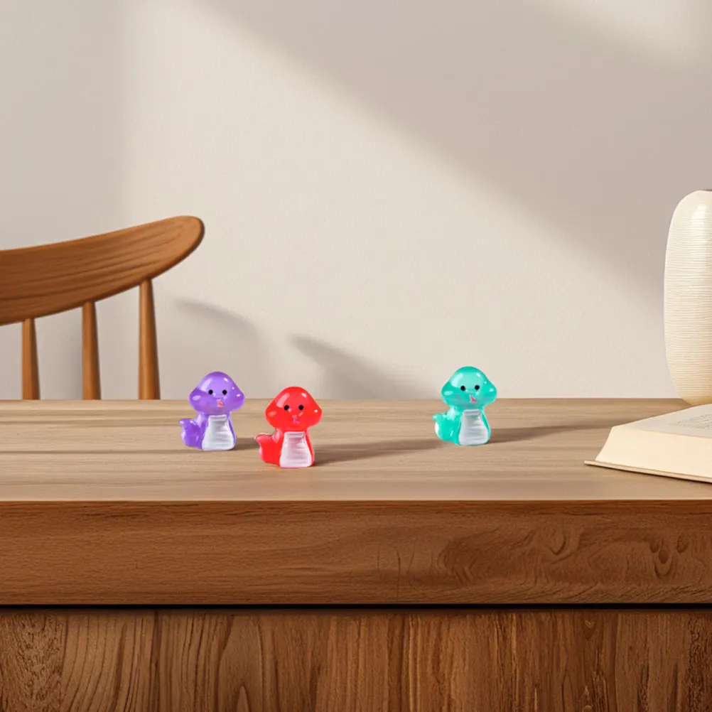 10 pezzi decorazioni per serpenti mini animali giocattoli da bagno senza fori set famiglia casa delle bambole resina creativa fai da te