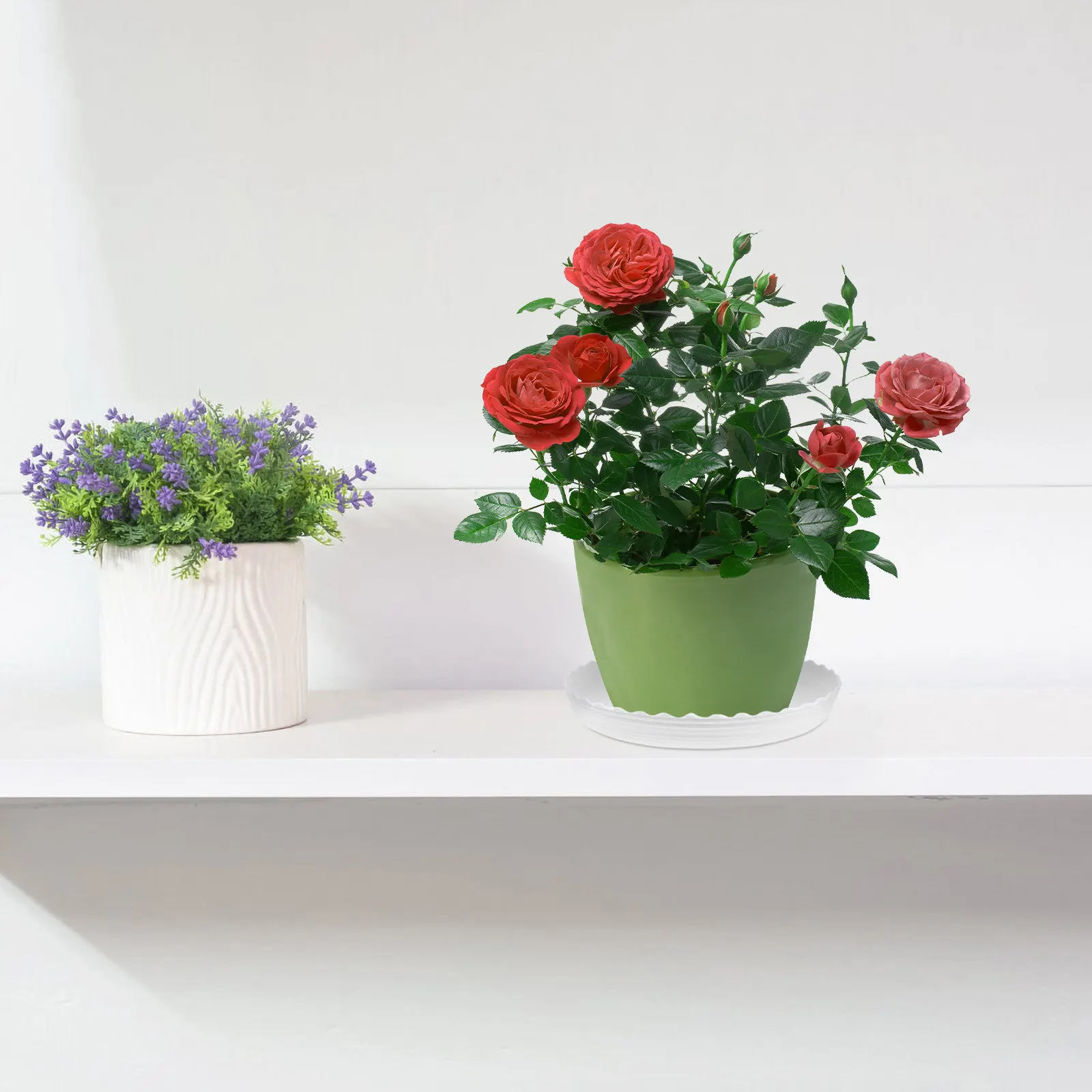 25Pcs Heavy Duty Plastic Plant Pot Trays Non-Slip Soil Spill Proof Flowerpot Bottom Tray for Home Garden Office Terrace Potted