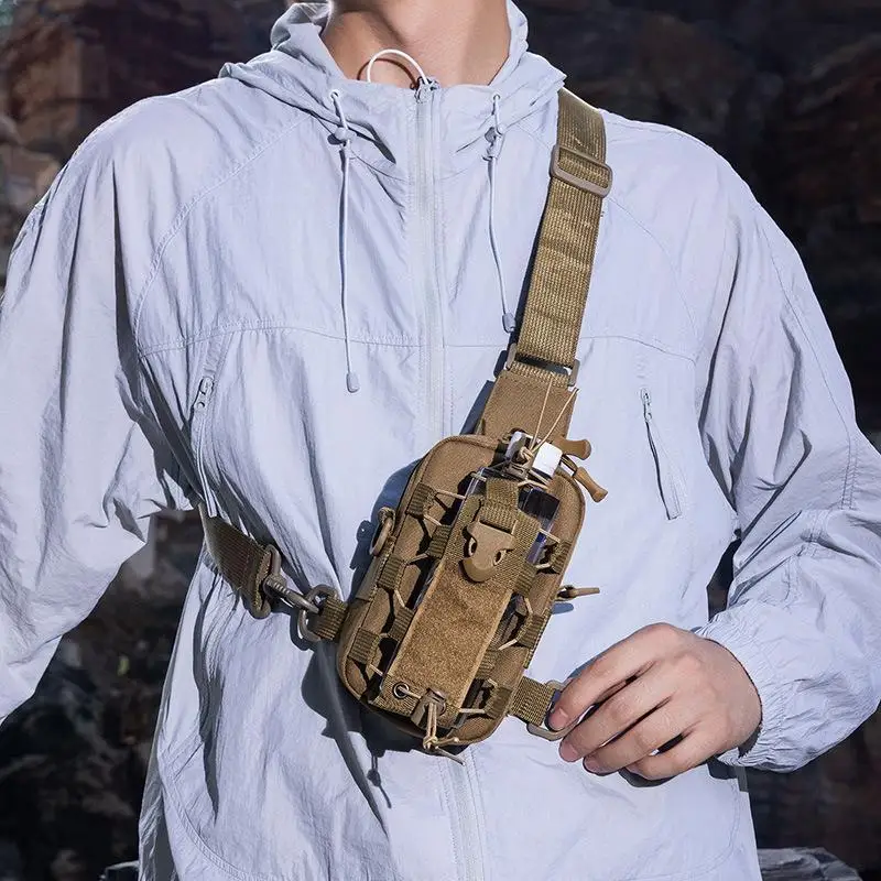 Tactical Sling Front Chest Bag Multifunctional Outdoor Fanny Pack Outdoor Hiking Mountaineering Mobile Phone Messenger Bag