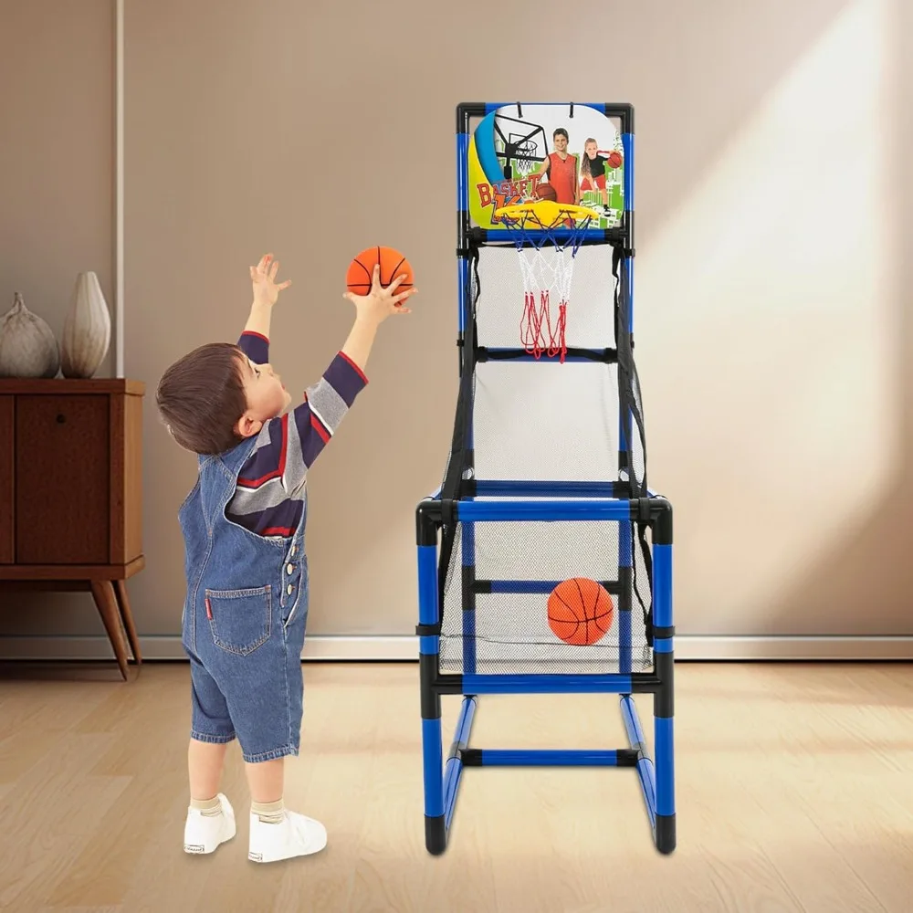 Kids Basketball Hoops Single Shooting Machine Outdoor Sports Children Sports Basketball Toy Detachable Design for Easy Storage