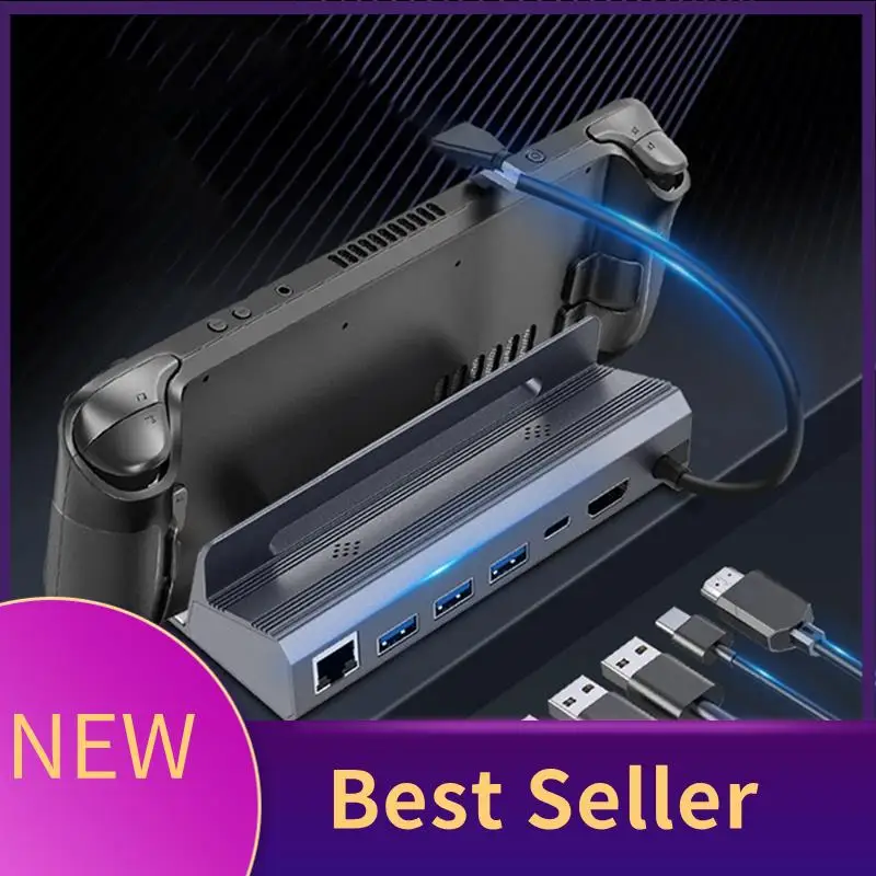 

HFES 1 PCS 6 In 1 USB C Hub USB C Docking Station To -Compatible 4K60hz RJ45 PD100W Dock USB 3.0 HUB Aluminum Alloy Extended