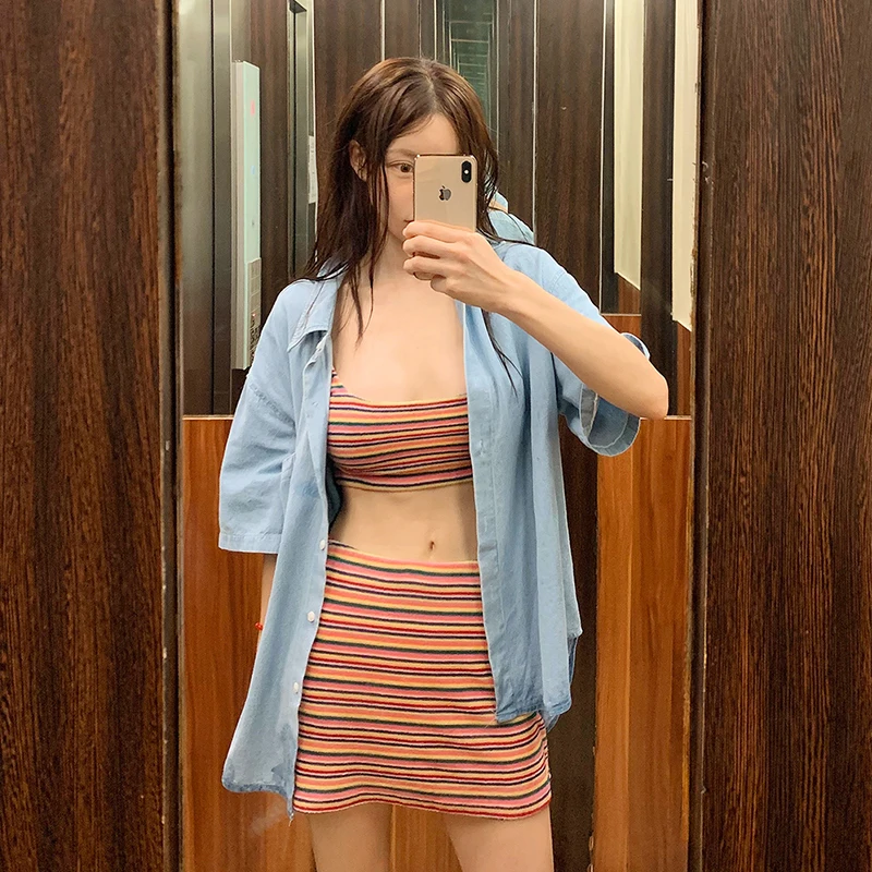 

Купальник-бикини Rainbow Stripes ter Ne: Элитный чувственный купальник для женщин, сексуальный раздельный купальник Pure Desire Sexy Bal