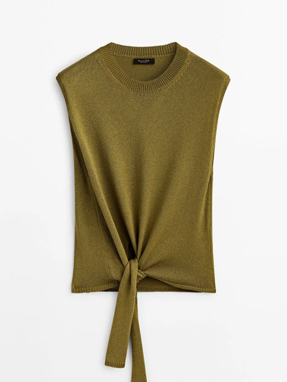 MD レディース 夏 2023 ニット ミニスカート サイドスリット付き ラウンドネック ノースリーブ トップス おしゃれなデザイン 通勤スタイル 無地