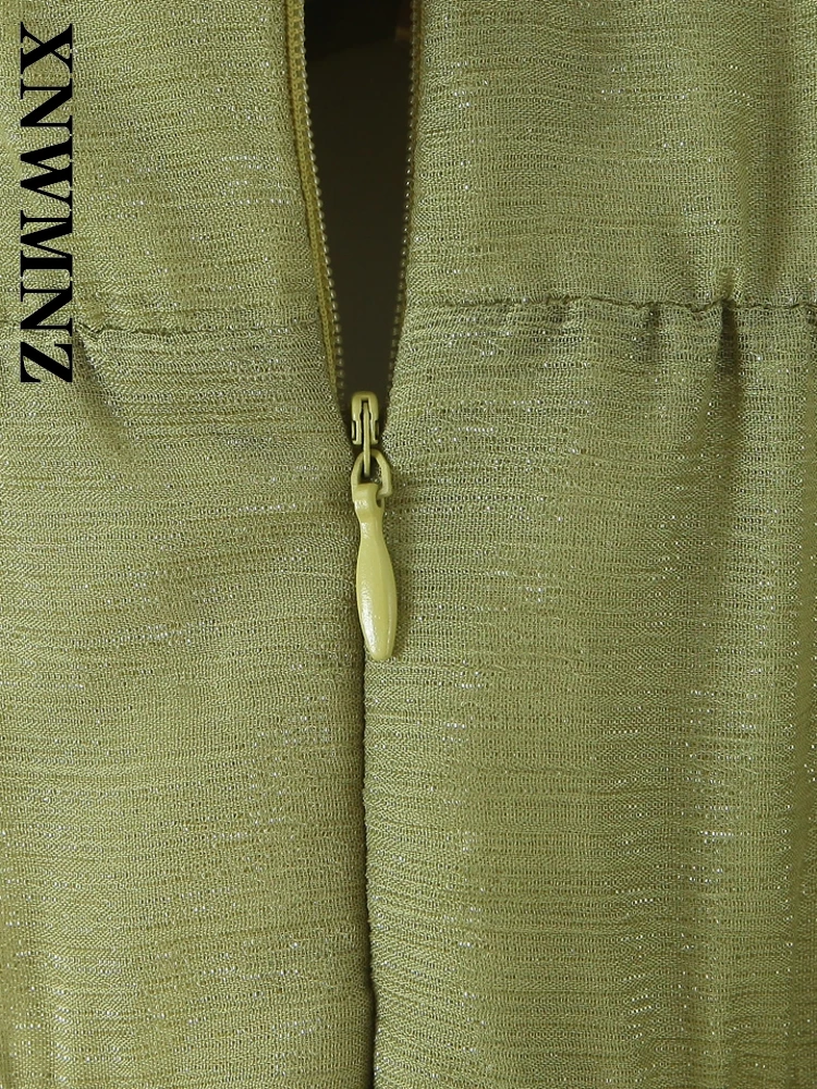 XNWMNZ 2025, Sommer-Dame, sexy Club-Schulter, breiter Schultergurt, Midi-Kleider, schick, Party, Frau, grün, ärmellos, einfach, rückenfrei