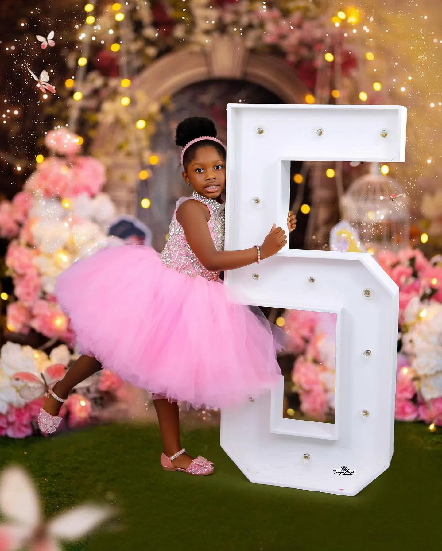 Pink Beading Girls Birthday Party Dresses Customized High Neck Flower Girl Dresses Knee Length Baby Wed First Communion Dresses