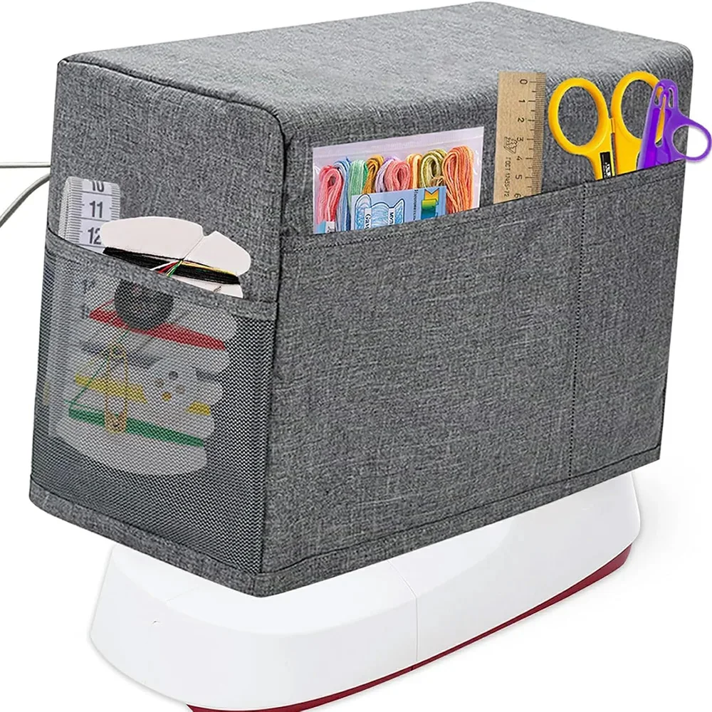 غطاء ماكينة الخياطة العالمي مع جيب تخزين ومقابض جانبية، غطاء غبار واقي لمعظم ماكينات الخياطة القياسية