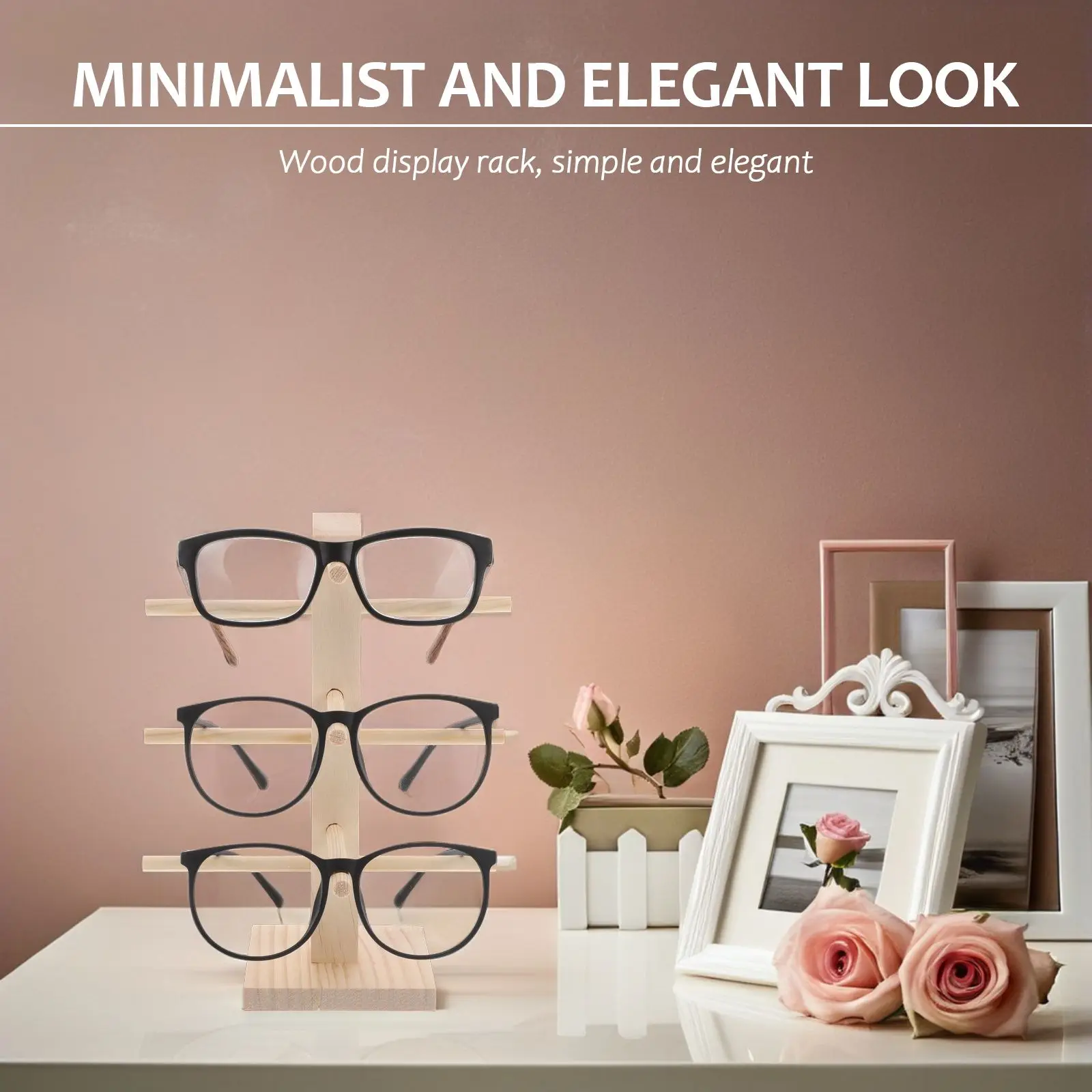 Glasses Display Stand Sunglasses Rack Eyewear Holder Solid Wood Durable Versatile Spacesaving Visibility Enhancing Decor