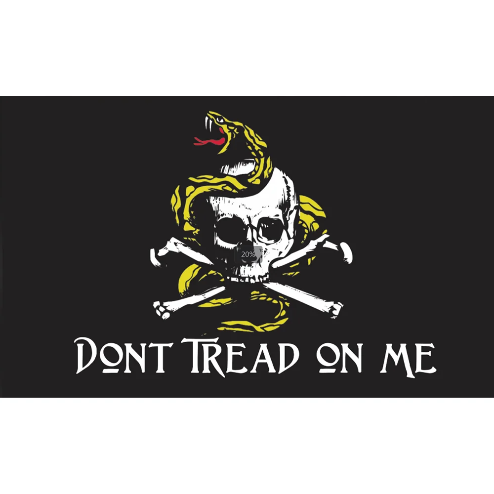 Custom DON'T TREAD ON ME BANNER For 3'X5' OR 2X3FT WITH SKULL Flag