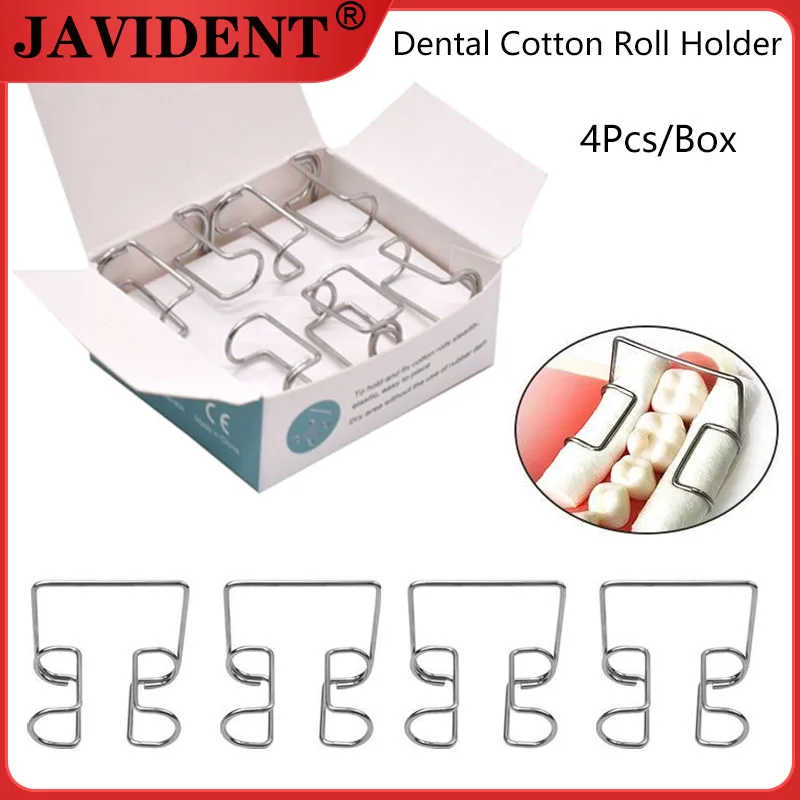 

4Pcs/Box Dental Cotton Roll Holder Orthodontic Stainless Steel Instrument Tray Autoclavable Dental Consumables