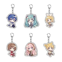 Game Hatsune Miku LAITO MEIKO Kagamine Rin Len Cosplay Cartoon Figure Acrylic Keychain Pendant Key Chain Ring Jewelry Fans Gifts