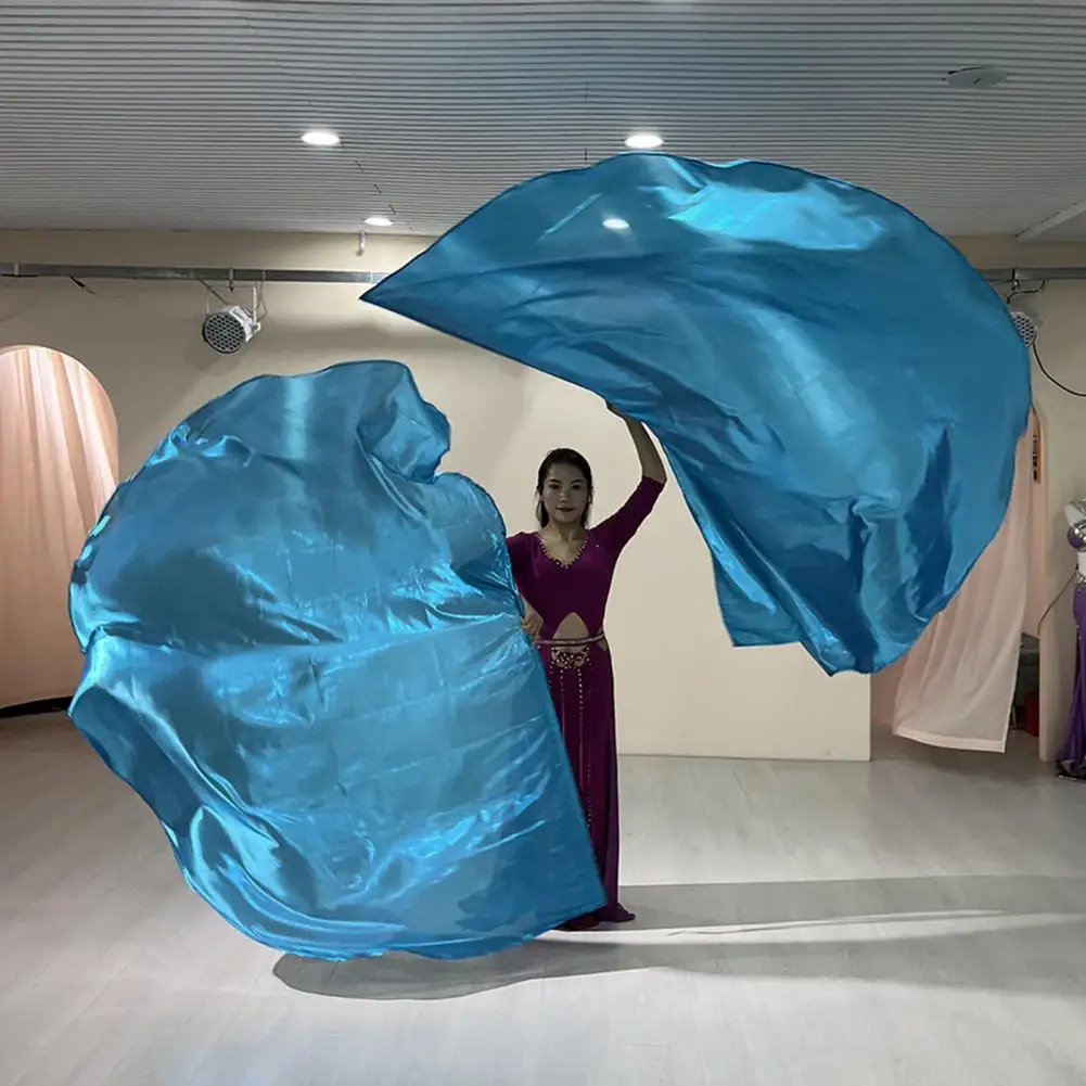Dancing Flag with Expandable Stick Half Circle Shape Bright Color Luster Surface Performance Costumes Props Accessories Praise F
