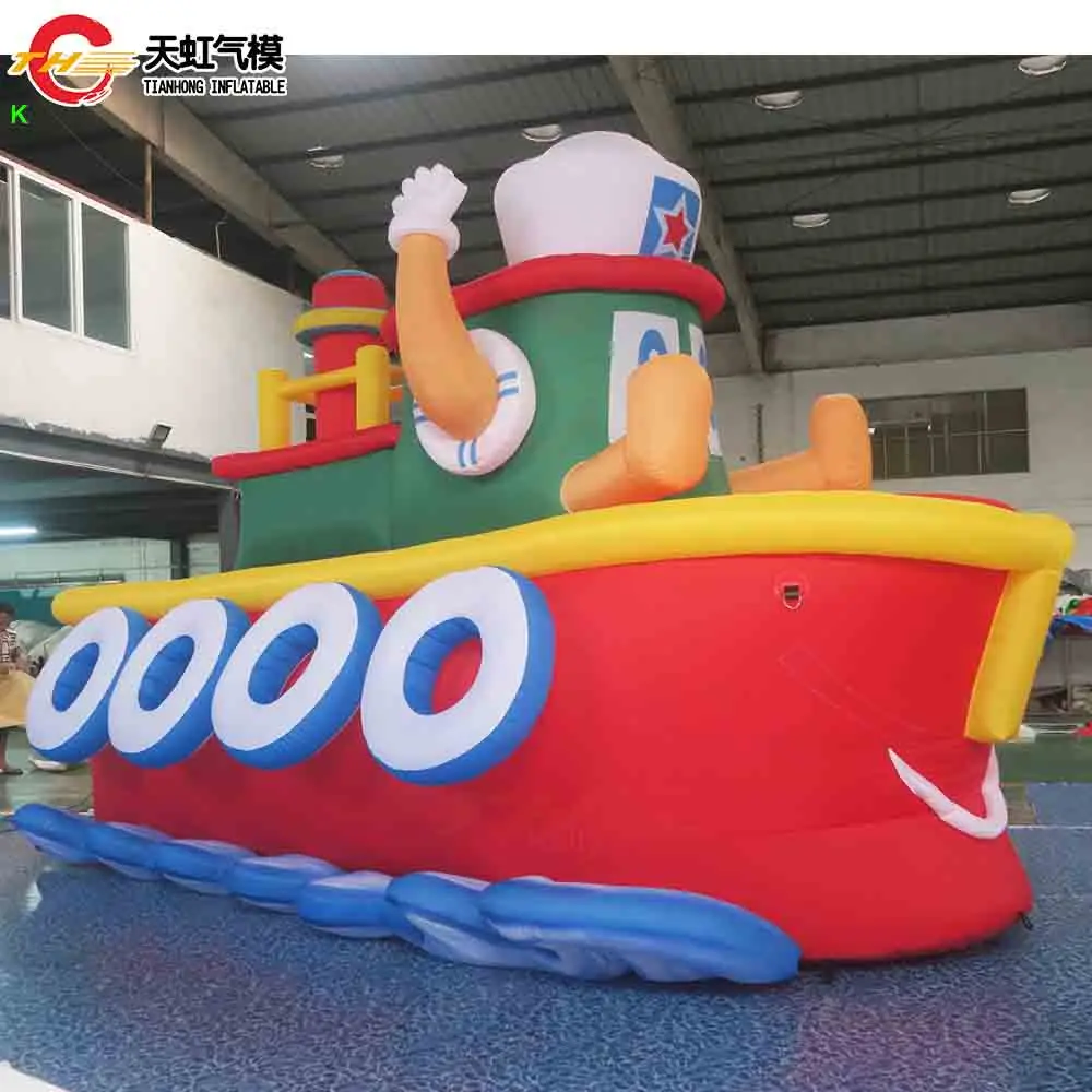 Schneller Versand 6m Riesiges Aufblasbares Dampfschiff-Modell Aufblasbares Boot Replik zur Dekoration