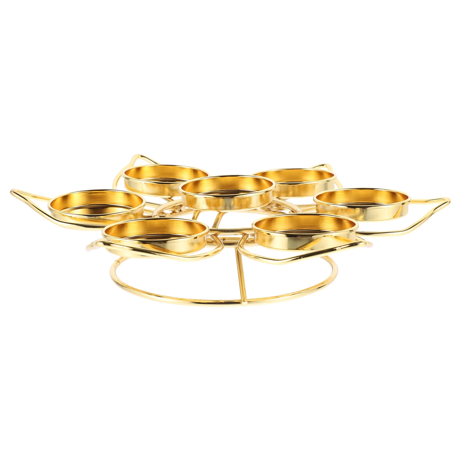 

1pcs Alloy Buddhist Candleholder Golden Lotus Lamp Holder For Religious Activity Worship Accessory Decorative Ritual Cup