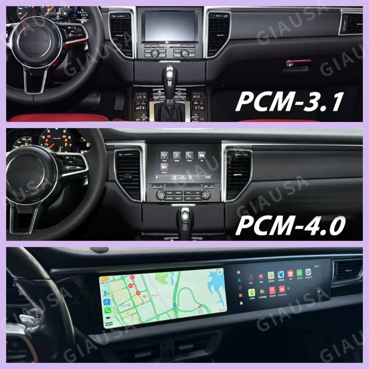 H 12.3 Multimedia Interactive For Porsche Macan 2011-2017 Android Player GPS Navigation Radio Auto Car Radio Double 360 Navi