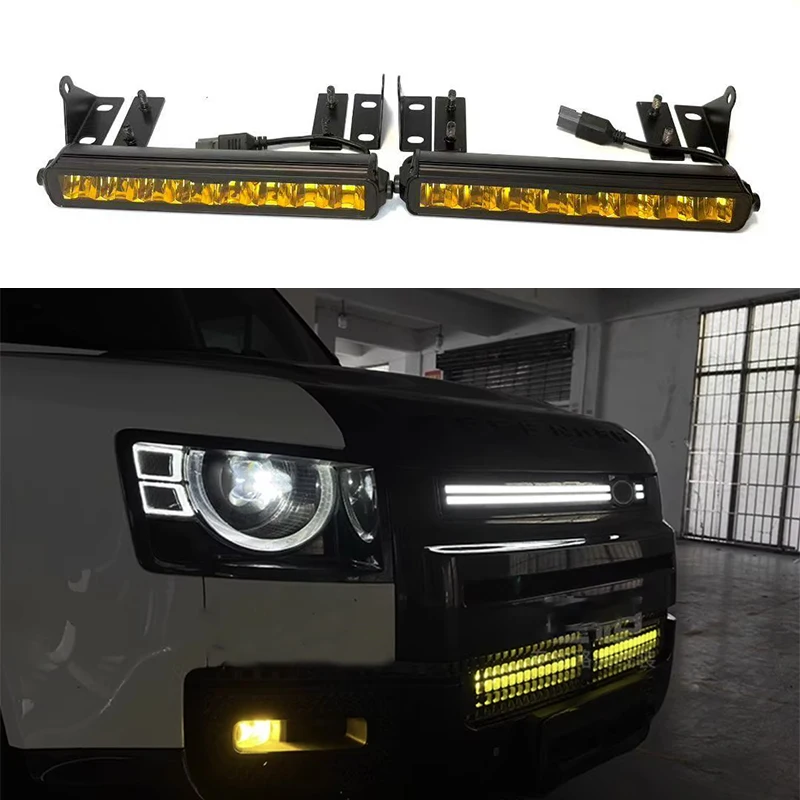 LED Front Grille light Fog Lamp For Land Rover Defender 90/110/130 Decorative Front Bumper Spotlights