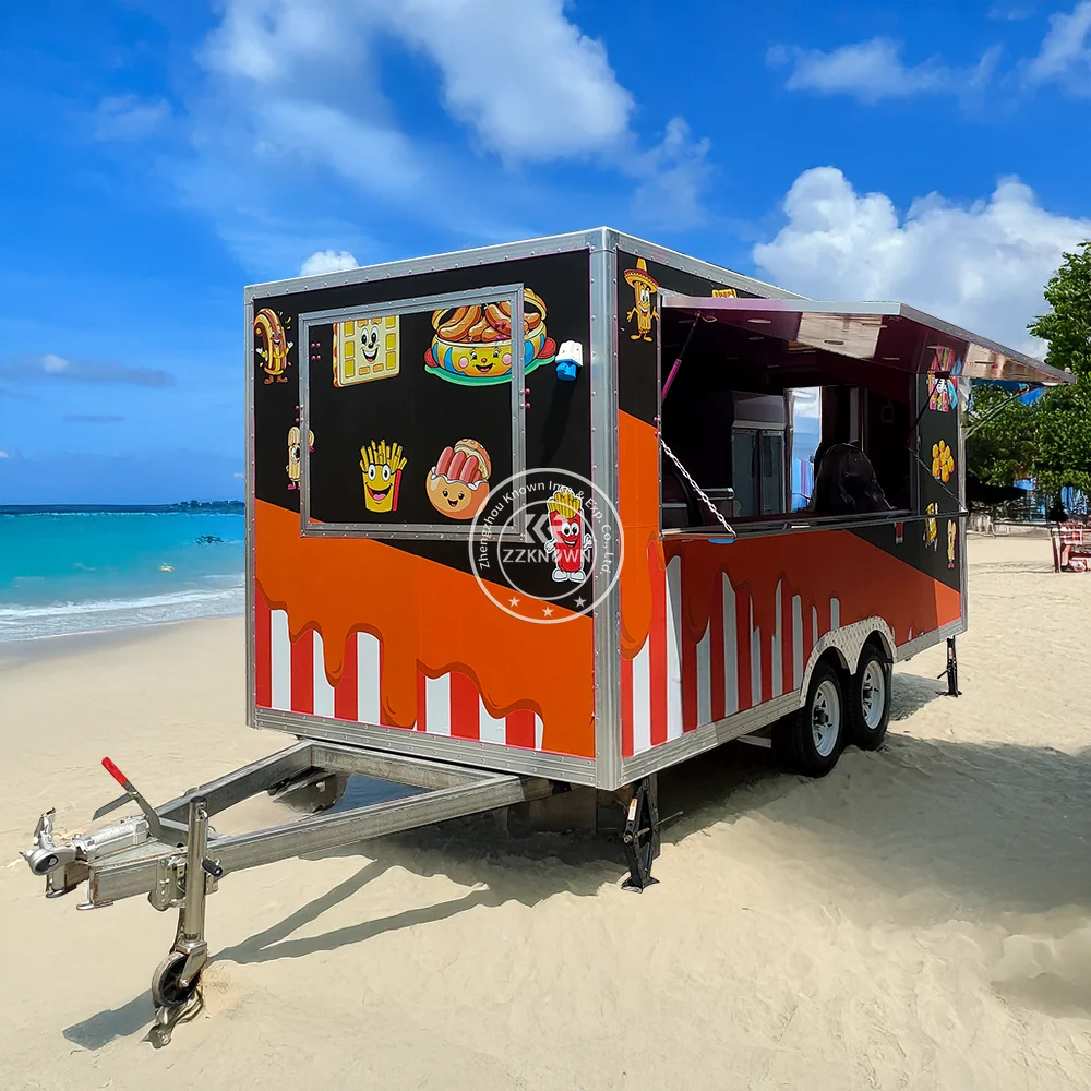 

Australia Custom Food Truck Commercial Catering Mobile Bar BBQ Food Cart With Full Kitchen Equipments