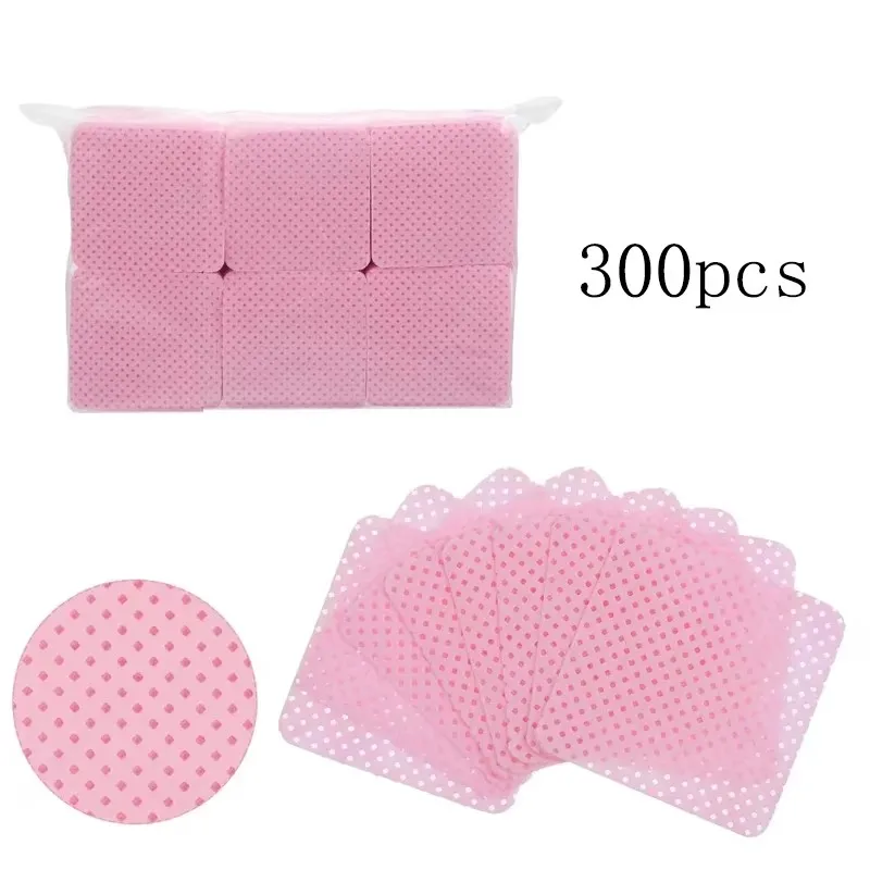 300 قطعة مناديل خالية من الوبر، مناديل، مزيل طلاء الأظافر، جل، مناديل أظافر، مانيكير، جل باديكير، وسادات قطنية، أدوات تنظيف فن الأظافر