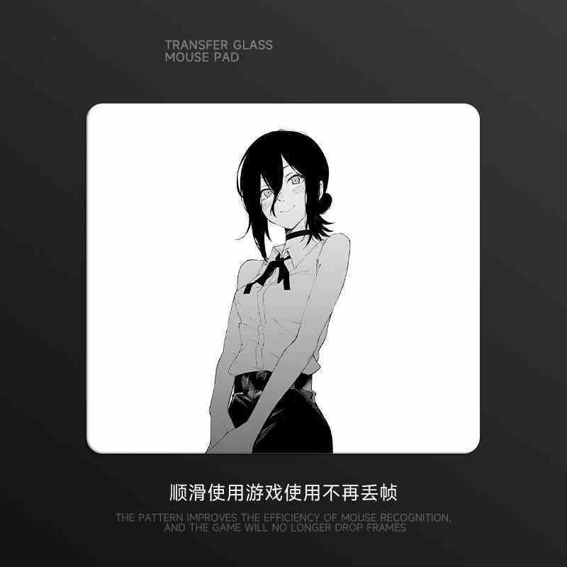 

Japanese Girl Elegant Glass Without Locking Edges Mouse Pad Computer Mouse Mat Home Office Students Deskmat New Non-slip Pad