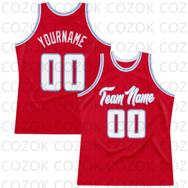 Custom Red Series Basketball Jersey Basketball Tank Tops O-neck for Men Personalized Team Unisex Top image 2